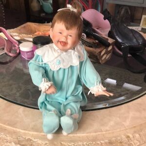 Adorable Baby Doll in Blue Outfit